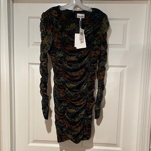 Ganni Floral Long Sleeve Dress